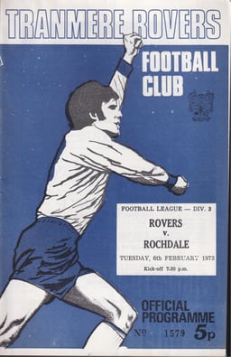 Tranmere Rovers v Rochdale Match Programme 1973-02-06